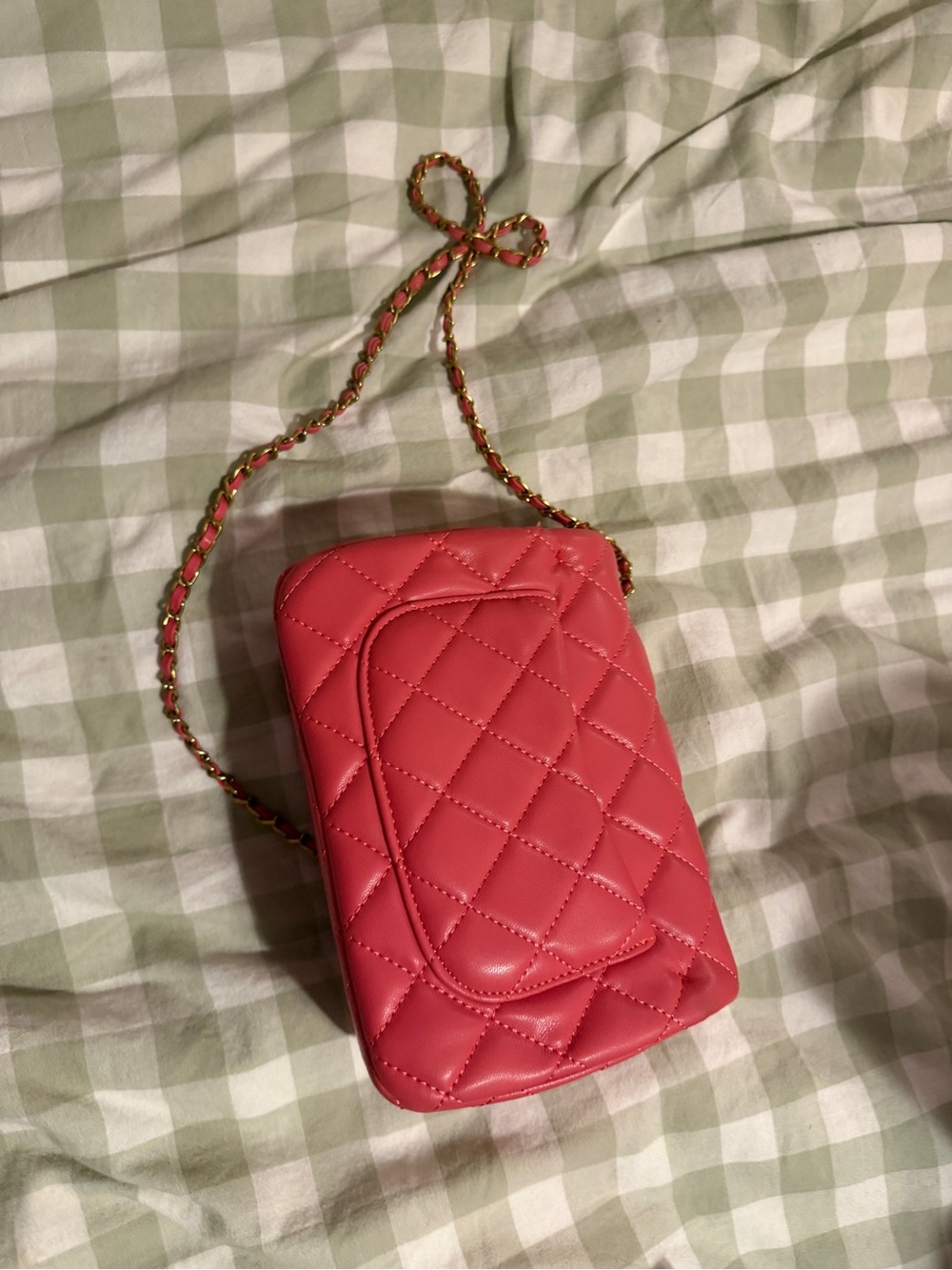 Quilted Red Women's Crossbody Bag - Picture 6 of 8